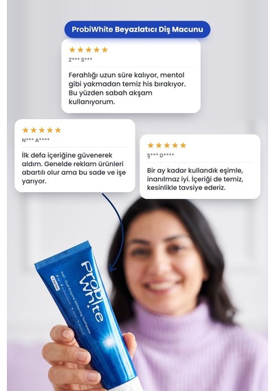Probiwhite Beyazlatıcı Diş Macunu-pap Teknolojili,mikro Hidroksiapatit+enzim ,vegan Beyazlatma