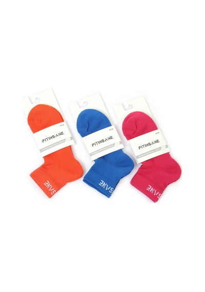 Fitinsane Premium Performance Quarter 3'lü Paket Turuncu - Mavi - Pembe
