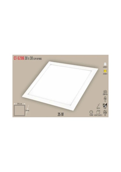 Ct-5286 30x30 Clıp-ın Gün Işığı Panel Beyaz