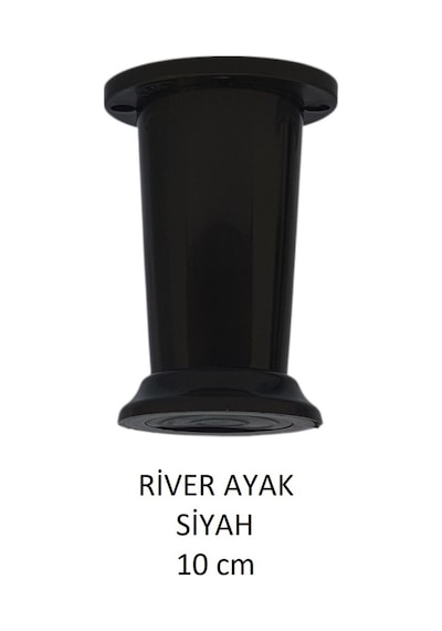 River Ayak, Plastik Mobilya Ayağı, 10 Cm, Vidalar Dahil, Siyah Siyah