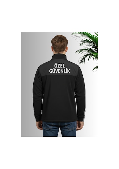 Özel Güvenlik Baskılı Kaliteli 280 Gr Unisex Polar Siyah