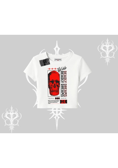 Tarzsokak Babby Tee Tshirt Deadly Dreams Skull Redcore Street Manifest Beyaz