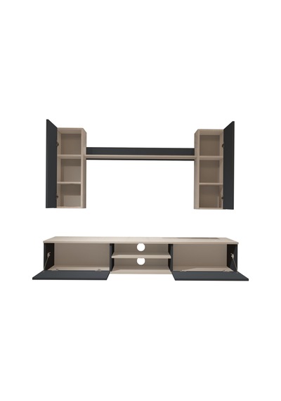 Decoraktiv Eko 7 Mdf Dvd Tv Ünitesi Tv Sehpası Beyaz - Antrasit