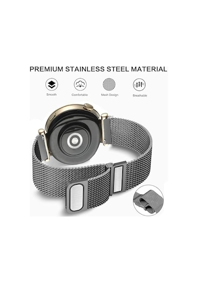 Huawei Watch Gt 5 Pro 42mm/ Gt 5 41mm/gt 4 41mm 18mm Uyumlu Kordon Çift Mıknatıslı Milano Loop Metal Kordon