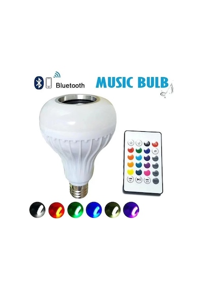 Akıllı Led Ampül Hoparlör Bluetooth +kumandalı