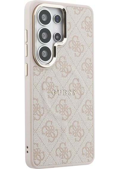 Galaxy Uyumlu S26 Ultra Kılıf Guess Lisanslı M-safe Uyumlu Pu Deri 4g Desenli Yazı Logolu Kapak Pembe Pembe