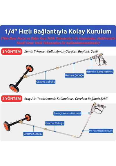 Robeve Bear Force 2 Si 1 Arada Araç Altı Yıkama Aparatı Ve Basınçlı Zemin Temizleme Aparatı 110-280 Bar 1/4 Quick Plug Bağlantılı 4 Nozullu Paslanmaz Çelik Underbody Cleaner Robeve Bear Force 2 Si 1 Arada Araç Altı Yıkama Aparatı Ve Basınçlı Zemin Temizleme Aparatı 110-280 Bar 1/4 Quick Plug Bağlantılı 4 Nozullu Paslanmaz Çelik Underbody Cleaner