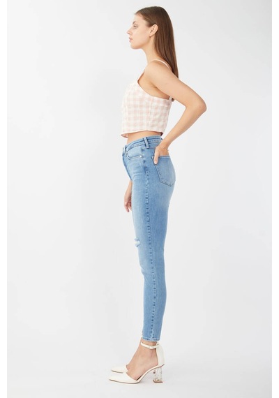 Kadın Mavi Süper Skinny Fit Jean Pantolon 001