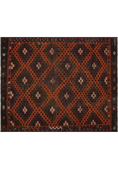 Özel Vintage Eskitme El Dokuma Halı 197 X 264 Cm 9863