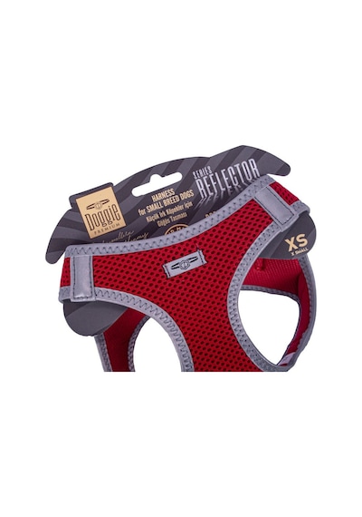 Doggie Havalı Dokuma Reflektör Serisi Küçük Irk Göğüs Tasması Kırmızı XS-30-34Cm Kırmızı