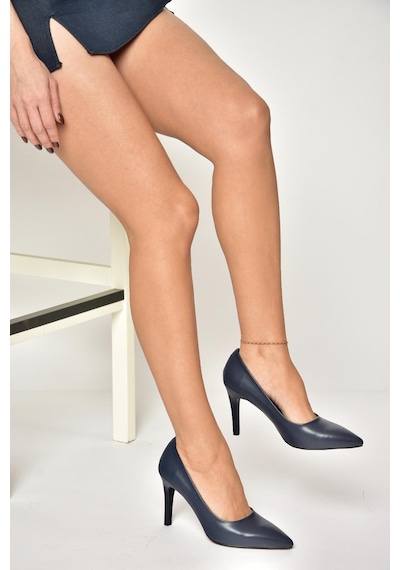 Fox Shoes U676082009 Lacivert İnce Topuklu Kadın Stiletto Ayakkabı Lacivert