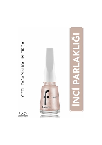 Flormar Pearly Yarı Transparan & Parlak Bitişli Sedefli Oje Pl474 Golden Sand