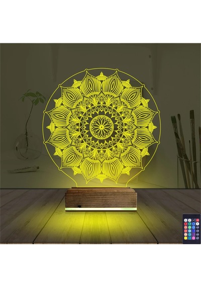 Luvivia Mandala 3d Lamba - Masa Gece Lambası Şeffaf