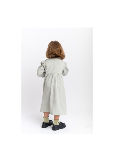 Oliventhekid Bağcıklı Papatya Detaylı Kız Çocuk Elbise Mint Mint