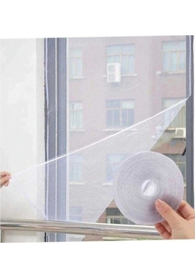 100 150 Cm Hazır Pencere Sinekliği 4 Mt Bant Hediye Tak Çıkar Tül Kesilebilir Tül