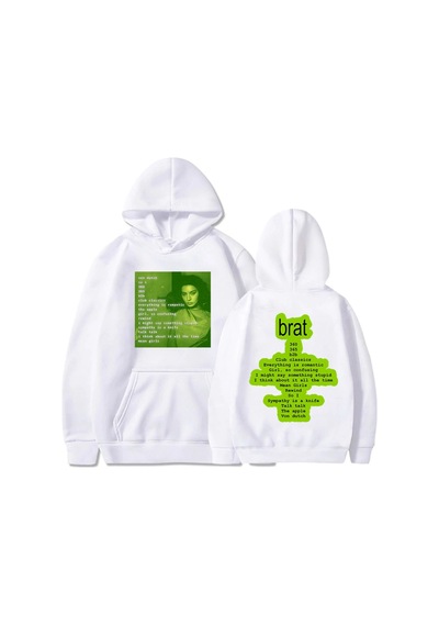 Tarzsokak Beyaz Unisex Erkekgiyim Brat Pop Müzik Şarkıcı Charli Xcx Grafik Baskı İle Cep Raha