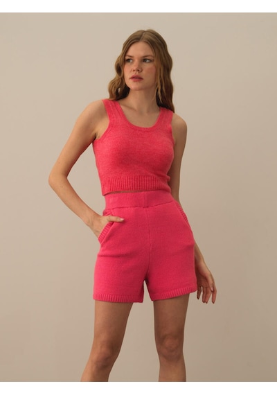 Xint Pembe Regular Fit U Yaka Triko Atlet 850917