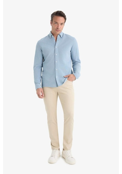 Defacto Slim Fit Dar Kesim Dar Paça Dokulu Pantolon E7959ax25aubg359 Bej