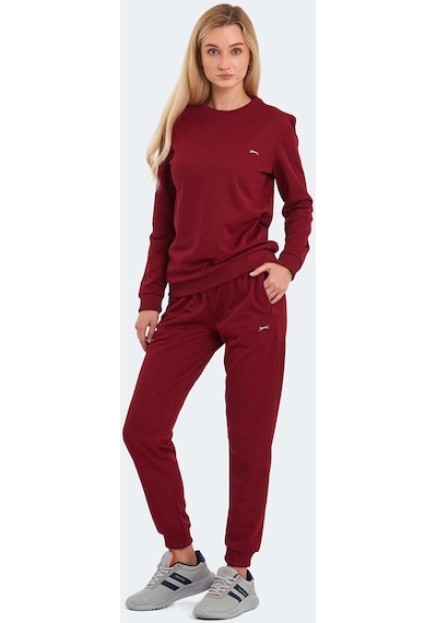 Slazenger OLINDA Kadın Cepli Bordo Eşofman Takımı