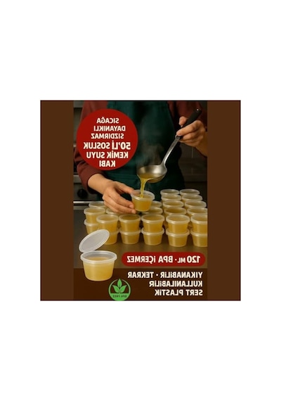 120 Ml Kapasiteli 50 Adet Sızdırmaz Saklama Kabı, Dondurucu Uyumlu 0