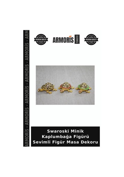 Swaroski Minik Kaplumbağa Figürü Sevimli Figür Masa Dekoru