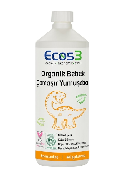 Ecos3 Organik Konsantere Bebek Çamaşır Yumuşatıcı 40 Yıkama 1 L