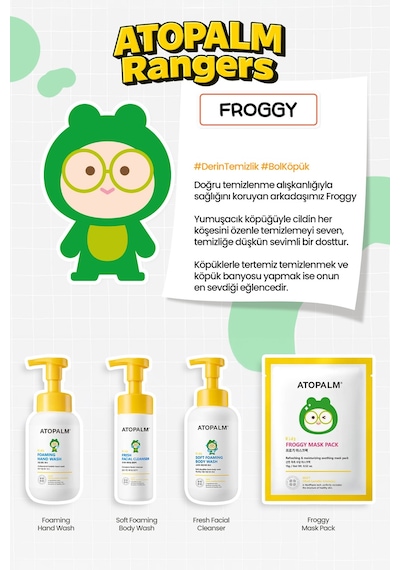 Çocuklara Özel Cilde Serinletici Etki Sunan Yaprak Maske Atopalm Froggy Mask Pack Kids