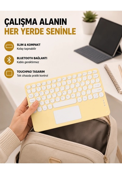 Mey Najmaddin Kablosuz Bluetooth Klavye Slim Taşınabilir Tasarım Najmaddin 29288954