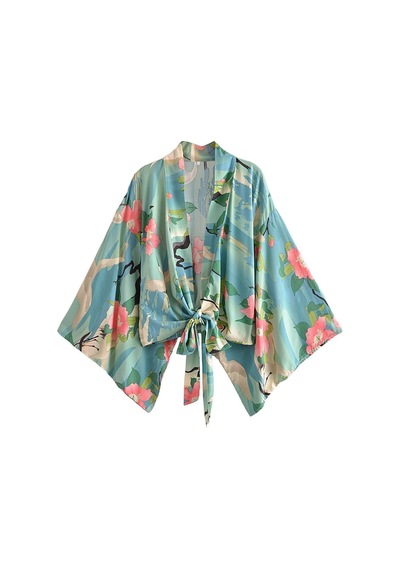 Fashion Cocktail Yeşil Japon Turna Kuşu Desenli Bağlamalı Ipeksi Bohem Kimono Geniş Kol Bluz Crop Yeşil Yeşil Fashion Cocktail Yeşil Japon Turna Kuşu Desenli Bağlamalı Ipeksi Bohem Kimono Geniş Kol Bluz Crop Yeşil Yeşil
