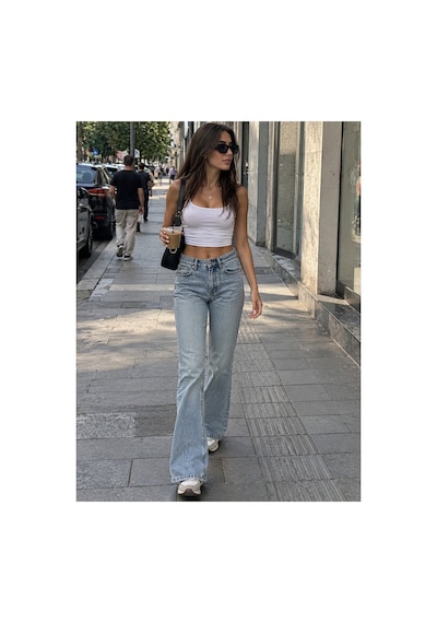 Zdnjeans İspanyol Paça Denım Pantolon Tintli Mavi
