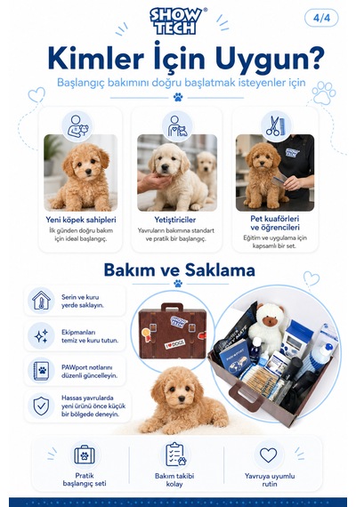 Showtech Premium Lüx Puppy Pack Yavru Köpek Bakımı İçin Başlangıç Seti