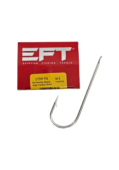 Eft Hook 1799 Beyaz Düz İğne 100 Adet 9