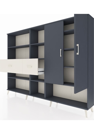 Arges Dolap 10 Raflı 2 Çekmeceli 2 Kapaklı 220x30x163 Antrasit-an Antrasit-antrasit/aytaşı Arges Dolap 10 Raflı 2 Çekmeceli 2 Kapaklı 220x30x163 Antrasit-an Antrasit-antrasit/aytaşı