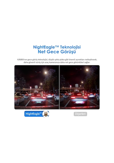 Kawa D7 2 Kameralı Ön Ve Arka 4k+1080p Hdr Wi-fi 6 Ve Gps'li Araç Kamerası + 64gb Hafıza Kartı