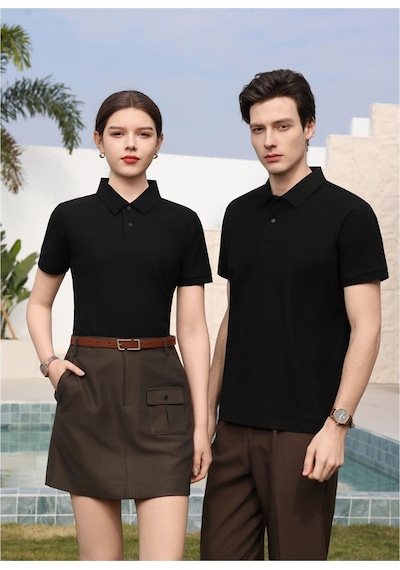 New Performance Premium Polo T-shirt 100% Pamuk Merserize Siyah