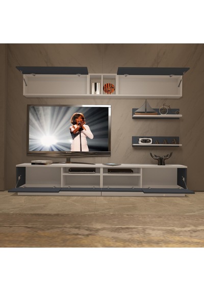 Decoraktiv Trendstyle 5220 Mdf Tv Ünitesi Tv Sehpası Beyaz - Antrasit