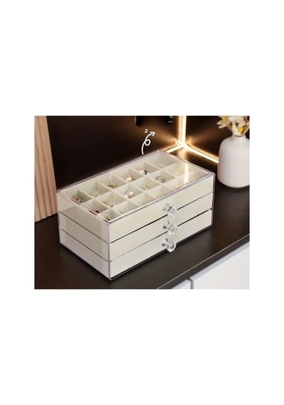 River World Takı Ve Mücevher Kutu Organizer 3 Katlı Çok Renkli
