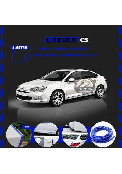 Citroen C-elysee Oto Araç Kapı Koruma Fitili 5 Metre Parlak Mavi Renk