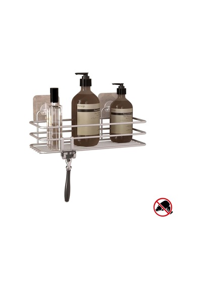Teknotel Yapışkanlı Kancalı Banyo Rafı Silver St117H Gümüş