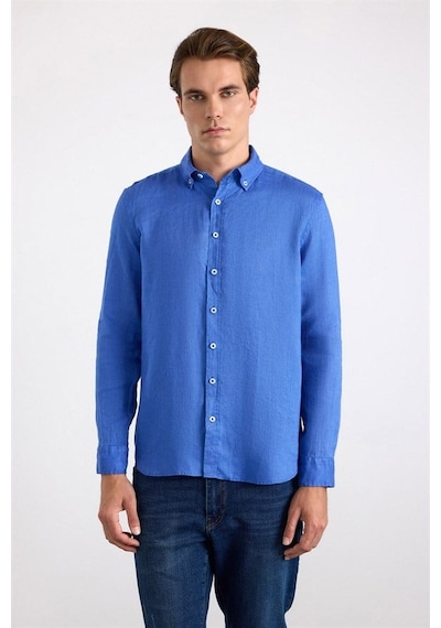 Süvari Saks Mavi Regular Klasik Yaka Düz Cepsiz Düğmeli Uzun Kollu Casual Gömlek Gm1008400363-m05 Süvari Saks Mavi Regular Klasik Yaka Düz Cepsiz Düğmeli Uzun Kollu Casual Gömlek Gm1008400363-m05