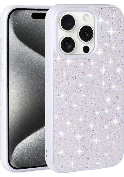 Apple Uyumlu iPhone 15 Pro Max Kılıf Parlak Taşlı Tasarım Pırlanta Kılıf