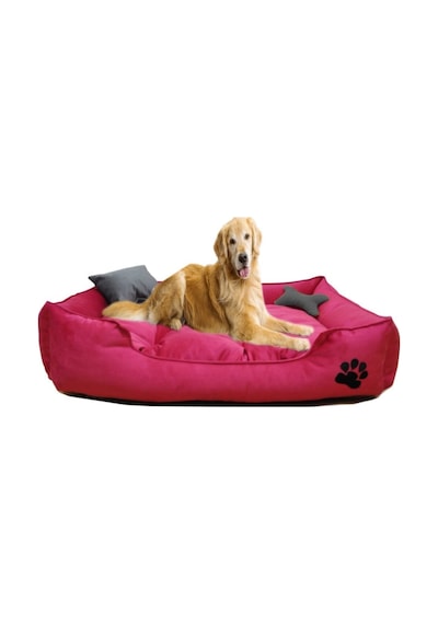 Mavi Vitrin Pati İşlemeli Ultrasoft Büyük Irk Köpek Yatağı Yıkanabilir Kumaş 100 x 80 CM
