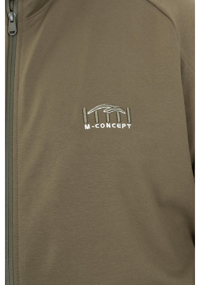 Maraton Sportswear Büyük Beden Erkek Dik Yaka Düz Paça Reglan Kol Basic Haki Eşofman Takımı 22392-Haki