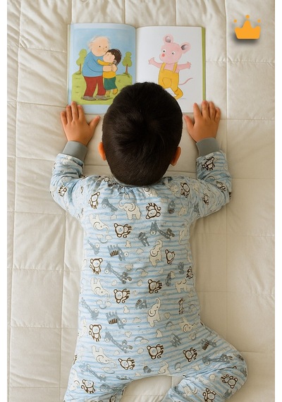 Babyhola 2.5 Tog Yorgan Gerektirmeyen Kalın Elyaf Dolgulu Çocuk Uyku Tulumu Pamuk Astarlı Unisex 6020 Mavi