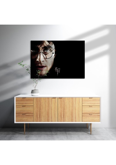 Cakasepetim Ahşa Tablo Harry Potter Yüz Gözlük Siyah Zemin Görseli Ahşap Mdf Tablo