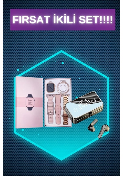 Bileklikli Amoled Ekran Akıllı Saat Ve Dijital Göstergeli Kablosuz Bluetooth Kulaklık Anc/ Enc - Lisinya