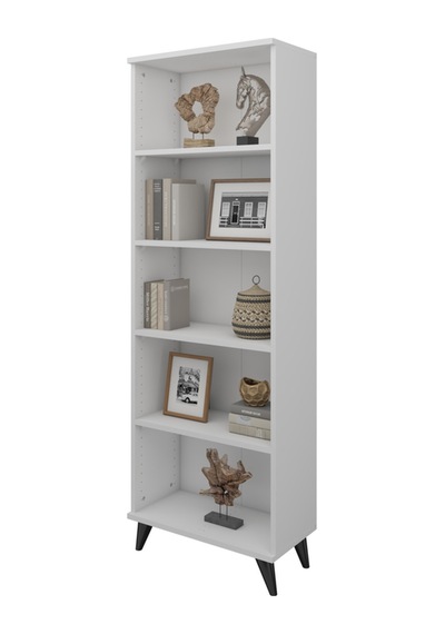 Simple Kitaplık 5 Raflı 60x30x176 Beyaz Beyaz Simple Kitaplık 5 Raflı 60x30x176 Beyaz Beyaz