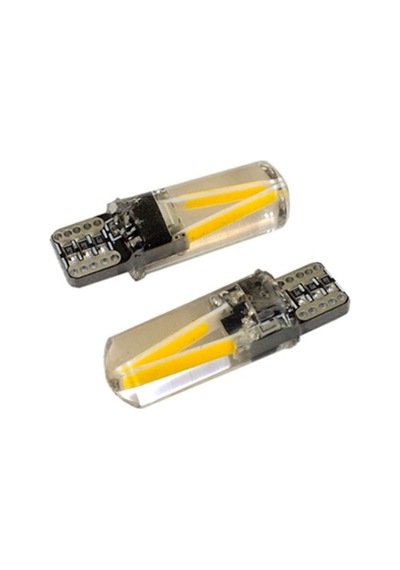 Uzun T10 Cob Ledli Canbus'lı 2 Adet Silikon Dekoratif Ampul 12v-3w Turuncu