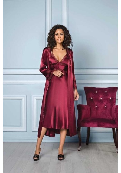 Pierre Cardin Bordo Altılı Çeyiz Gecelik Sabahlık Set 6960 Bordo