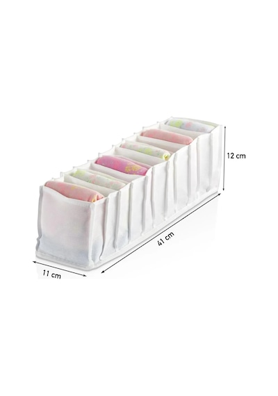 11 Bölmeli Dolap İçi Small Beyaz Renkte Organizer Kumaş Beyaz Tr Diğer